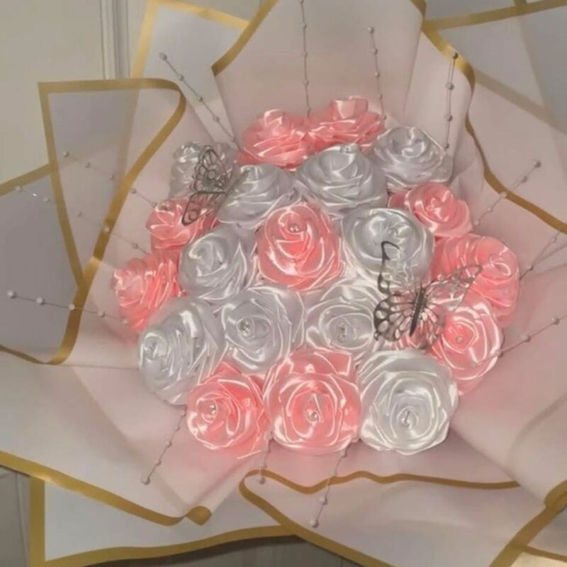 Ribbon Rose floral arrangement
